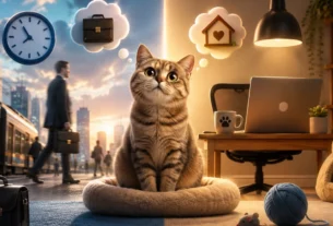 Gato e Rotina de Quem Trabalha Fora ou em Home Office