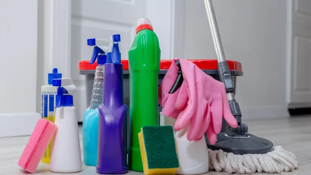 Produtos de limpeza e substâncias tóxicas ao alcance do gato